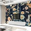 Watercolor Chrysanthemum Wall Mural for Bedroom, Living Room, TV Background, Non-Adhesive, 300 x 200 cm view 4
