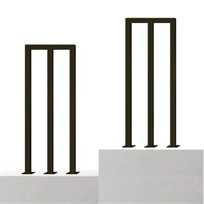 Modern Black M-Shaped Square-Tube Handrail for Indoor and Outdoor Use
