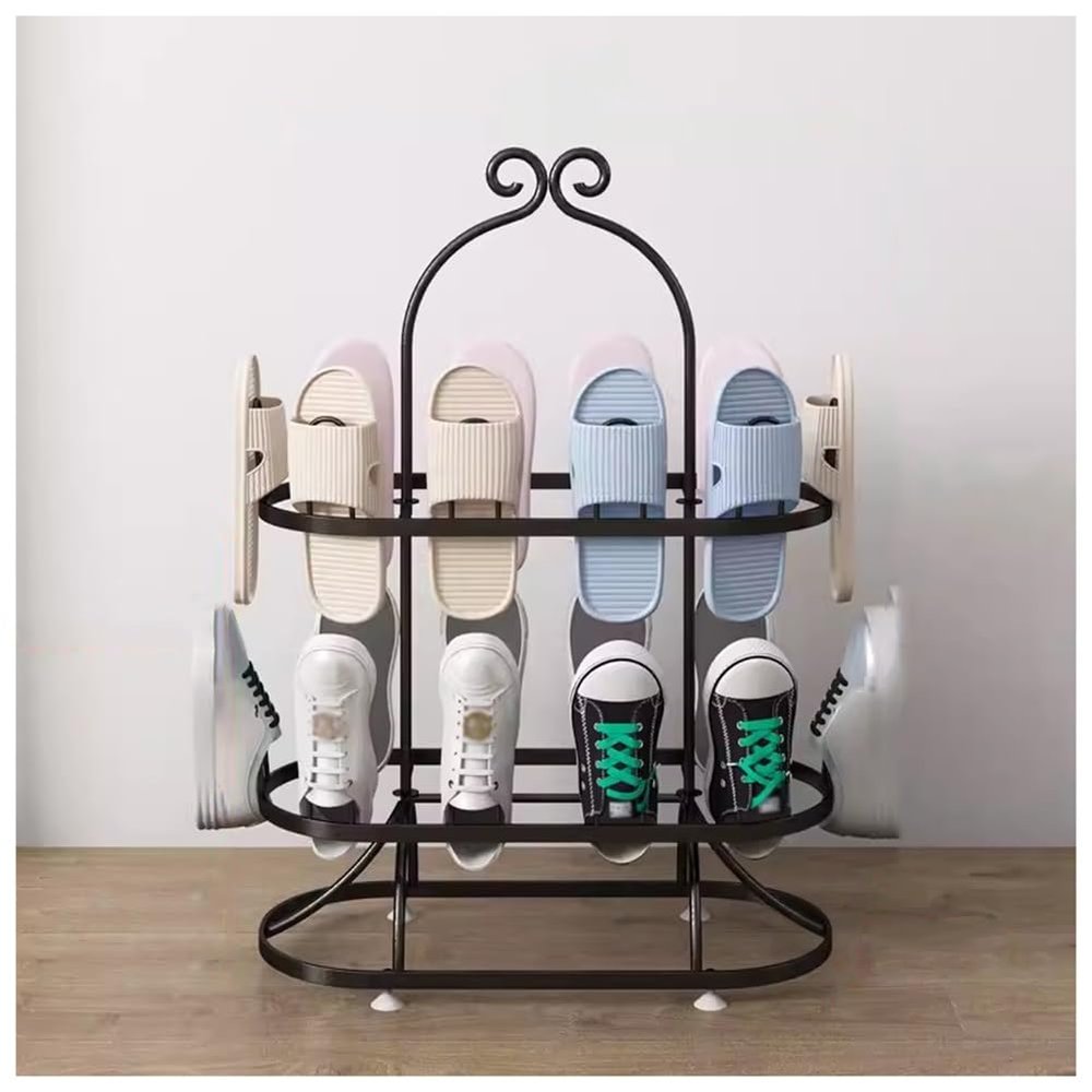 GZHERVICES 2/3-Tier Vertical Hanging Shoe Rack, Black, 54 x 75 cm