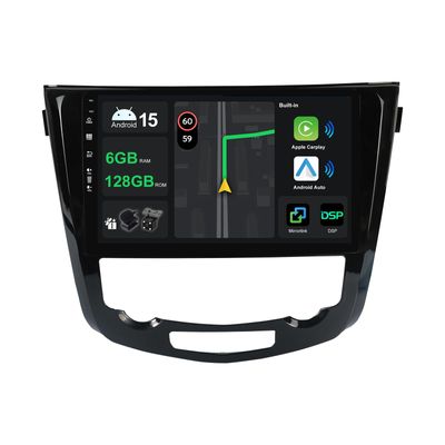 [6G+128G] 10.1" IPS Android 15 Car Stereo for Nissan X-Trail Qashqai J11 Rogue 2014-2018 with Navigation, Octa-Core, Built-In CarPlay/Android Auto/DSP/Mirror Link/GPS/360 Camera/Bluetooth 5.0/Wi-Fi/USB