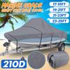 QIUYMGFG 210D T-Top Boat Cover, 17–25 ft V-Hull Fishing Boat Cover, Waterproof Heavy-Duty Marine Trailerable Canvas Cover (Gray, 19–21 ft) view 2