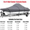 QIUYMGFG 210D T-Top Boat Cover, 17–25 ft V-Hull Fishing Boat Cover, Waterproof Heavy-Duty Marine Trailerable Canvas Cover (Gray, 19–21 ft) view 3