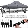 QIUYMGFG 210D T-Top Boat Cover, 17–25 ft V-Hull Fishing Boat Cover, Waterproof Heavy-Duty Marine Trailerable Canvas Cover (Gray, 19–21 ft) view 4