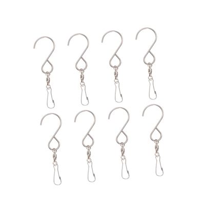 MUCKLILY 8-Piece Stainless Steel S-Hooks for Kitchen and Display, Rotating and Rust-Resistant