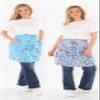 Schuerzenfabrik Cotton Half Apron, Blue/Light Blue Floral Pattern, Short Cooking Apron with 2 Pockets, Color: Double Pack 5 view 3