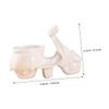 White Ceramic Motorcycle-Design Cartoon Succulent Pot view 2
