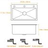 Brigtviee Multifunctional Stainless Steel Kitchen Sink, 1 Basin, Black, 68 x 45 cm view 2