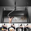 Brigtviee Multifunctional Stainless Steel Kitchen Sink, 1 Basin, Black, 68 x 45 cm view 3