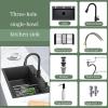 Brigtviee Multifunctional Stainless Steel Kitchen Sink, 1 Basin, Black, 68 x 45 cm view 4