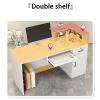 Wood Reception Desk with Lockable Filing Cabinet and Checkout Counter view 3