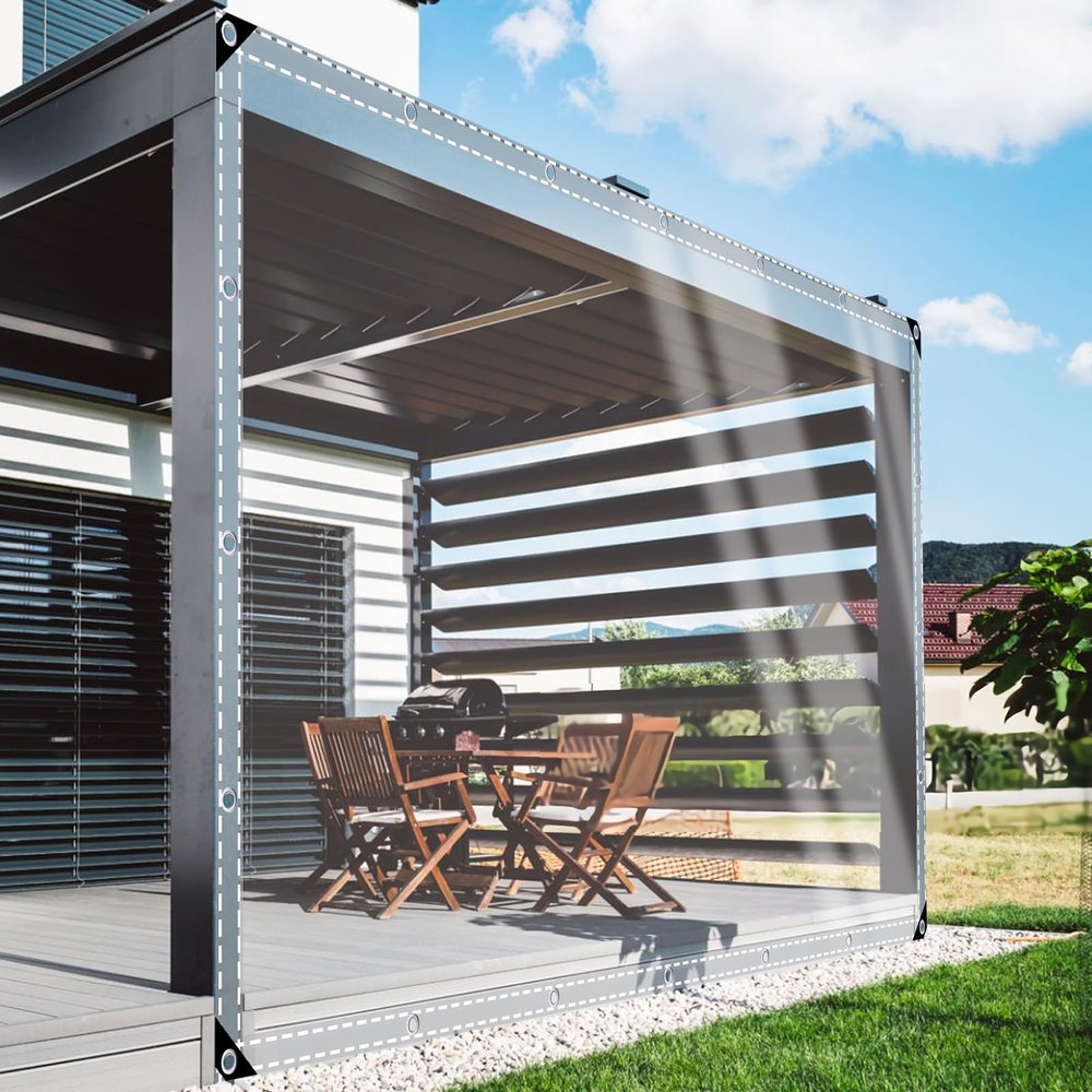 Transparent Waterproof PVC Tarp, 0.5 mm, 6 x 6 m