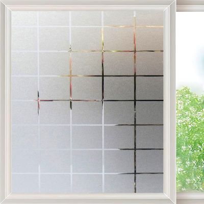 Self-Adhesive Privacy Window Film, Frosted, 85 x 800 cm, UV and Sun Protection, Removable, Static Cling, Square