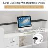 Modern Reception Desk with Lockable Drawer and Open Shelves for Supermarkets and Convenience Stores view 3