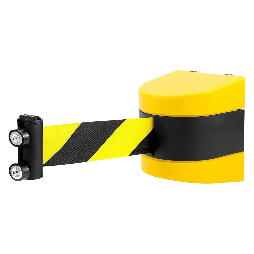 Retractable Magnetic Belt Barrier, Yellow/Black Striped