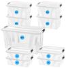 Lidded Storage Boxes 7L–80L, Stackable Plastic Boxes with Snap Closures, Food-Safe Set (4 × 32L & 1 × HLKauf Block) view 1