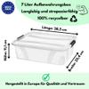 Lidded Storage Boxes 7L–80L, Stackable Plastic Boxes with Snap Closures, Food-Safe Set (4 × 32L & 1 × HLKauf Block) view 3