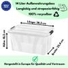 Lidded Storage Boxes 7L–80L, Stackable Plastic Boxes with Snap Closures, Food-Safe Set (4 × 32L & 1 × HLKauf Block) view 4