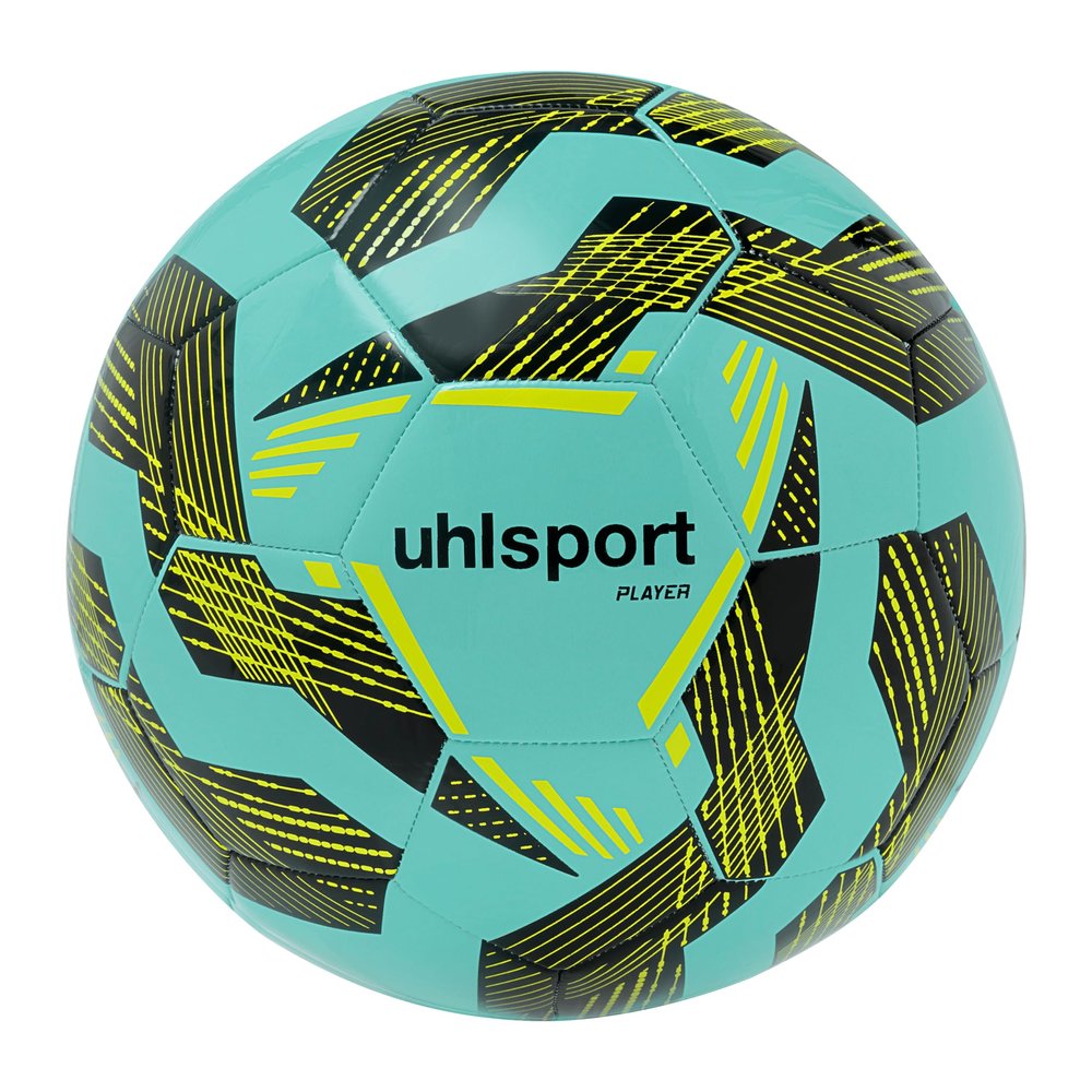 uhlsport Player Soccer Ball for Adults - Size 5, Green/Black/Fluorescent Yellow
