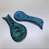 Blue & Turquoise Ceramic Spoon Rest, Handmade Spoon Holder for Stovetop, Tea Bag Holder, Kitchen Utensil Holder, Gift for the Home view 2
