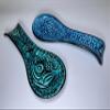 Blue & Turquoise Ceramic Spoon Rest, Handmade Spoon Holder for Stovetop, Tea Bag Holder, Kitchen Utensil Holder, Gift for the Home view 4