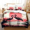 3D Printed Flamingo Duvet Cover Set, 155 x 220 cm view 1