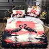 3D Printed Flamingo Duvet Cover Set, 155 x 220 cm view 2
