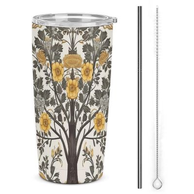 Stanley Stainless Steel Travel Mug with Lid, Tree Pattern, 590 ml