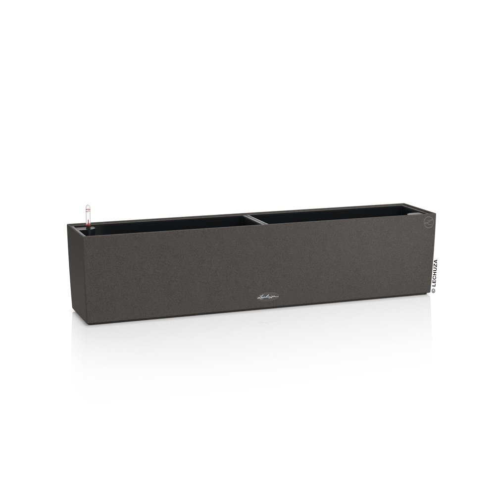 LECHUZA BALCONERA Stone Planter with Watering System, 100 cm, Graphite Black