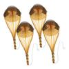 4-Piece Hanging Orchid Pots, Woven Metal Flower Baskets, Yellow view 1