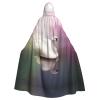 EdWal White Swan-Print Hooded Cloak for Halloween and Cosplay view 1