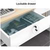 Snaweo Reception Desk with Drawer, Cable Pass-Through, Walnut A, 120 cm/47 in view 4