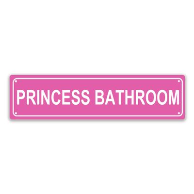 Princess Bathroom Royal Family Members Metal Sign, 40.6 x 10.2 cm