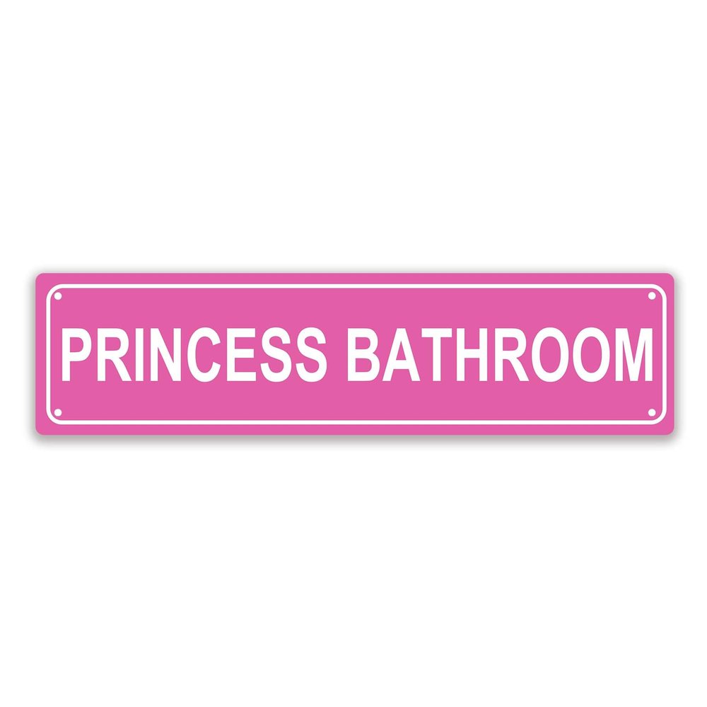 Princess Bathroom Royal Family Members Metal Sign, 40.6 x 10.2 cm