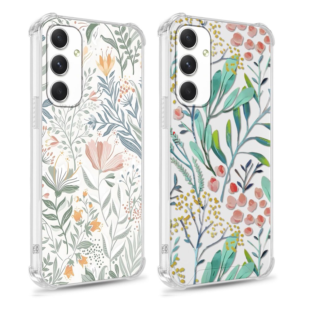 Phoona 2-Pack Phone Cases for Samsung Galaxy A54 5G, 6.4", Floral01