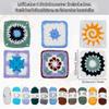 INFUNLY 6-Style Granny Square Crochet Kit for Adults, 8 x 8-Inch Floral Squares, DIY Starter Set with Instructions and Blocking Mat view 3