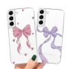 Phoona 2-Pack Phone Cases for Samsung Galaxy S22 5G, 6.1", Bow Pattern, Soft Clear TPU Silicone view 2