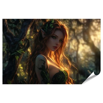 islandburner XXL Forest Elf Poster in Mystical Light