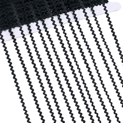 GORGECRAFT 40 m Black 3 mm Rickrack Trim, Wavy Zigzag Fabric Ribbon for DIY Crafts