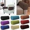 AMENGJ Sofa Armrest Covers, 2-Pack, Stretch Flannel, Thickened Fleece, Dark Green view 2