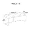 Padded PU Leather Bench with Metal Base, Brown, 100 x 40 x 45 cm view 2