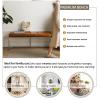 Padded PU Leather Bench with Metal Base, Brown, 100 x 40 x 45 cm view 4