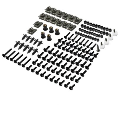 OKDJX 190-Piece M5/M6 Motorcycle Fairing Screw and Bolt Kit for Suzuki (Black)