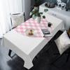 Happy Valentine's Day Pink Plaid Heart Tablecloth view 1