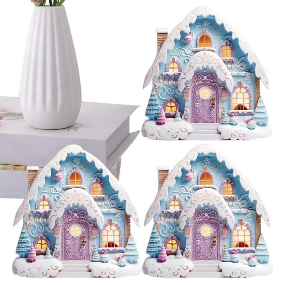 Fairy Garden Door Wall Ornaments, Miniature Winter Holiday Decor