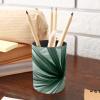 Desk Pen Holder with Tropical Palm Leaves, Sage Green view 4
