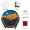 Decorative Bone China Plate, Golden Mountains and the Moon view 3