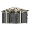 Xichuzi 3 x 3 x 2.73 m Garden Gazebo with Mosquito Net, Cream White view 2