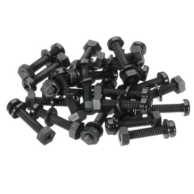 PATIKIL 24-Piece M4 x 20 mm Nylon Screw, Nut and Washer Set, Black