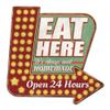 SUPERDANT Eat Here Metal Sign, Open 24 Hours, Retro Restaurant Decor, 27 x 27.2 cm view 1