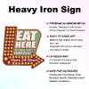 SUPERDANT Eat Here Metal Sign, Open 24 Hours, Retro Restaurant Decor, 27 x 27.2 cm view 2